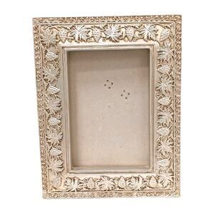 Ornate Mediterranean Wood 6.5x5 Picture Frame Carved Grape Leaves Champagne Gold